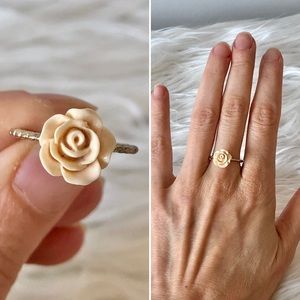 Delicate ivory flower ring